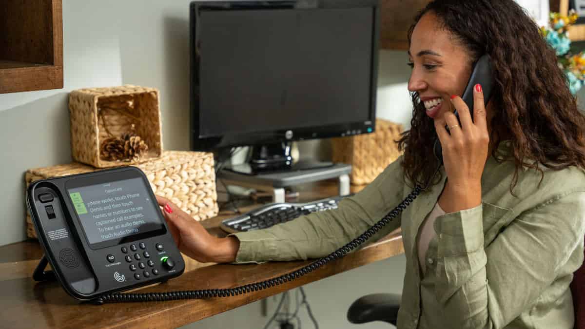 The CaptionCall handset can be used at home or in the office—and CaptionCall can send a technician to provide "red carpet" service for installation, setup, and help you learn how best to use the captioned telephone for seamless communication.