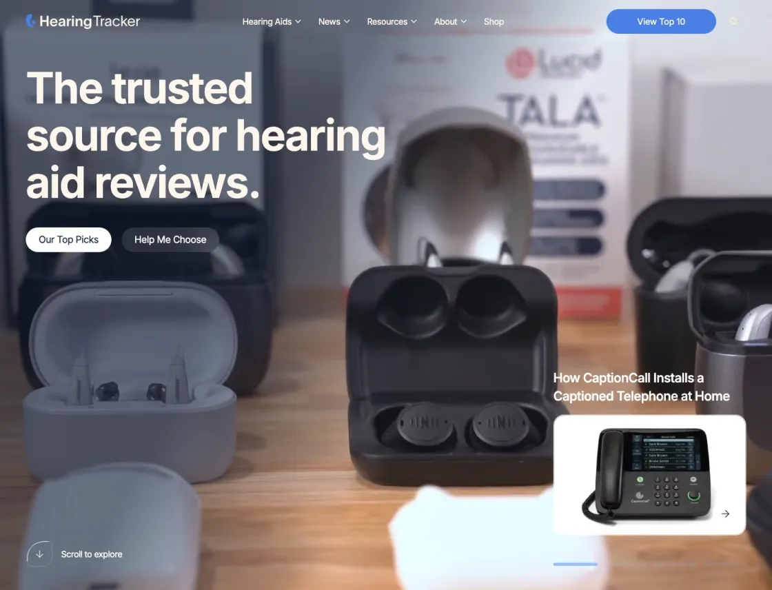 The HearingTracker homepage