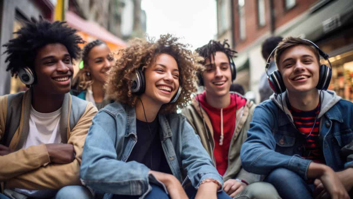 Teens Listening To Music