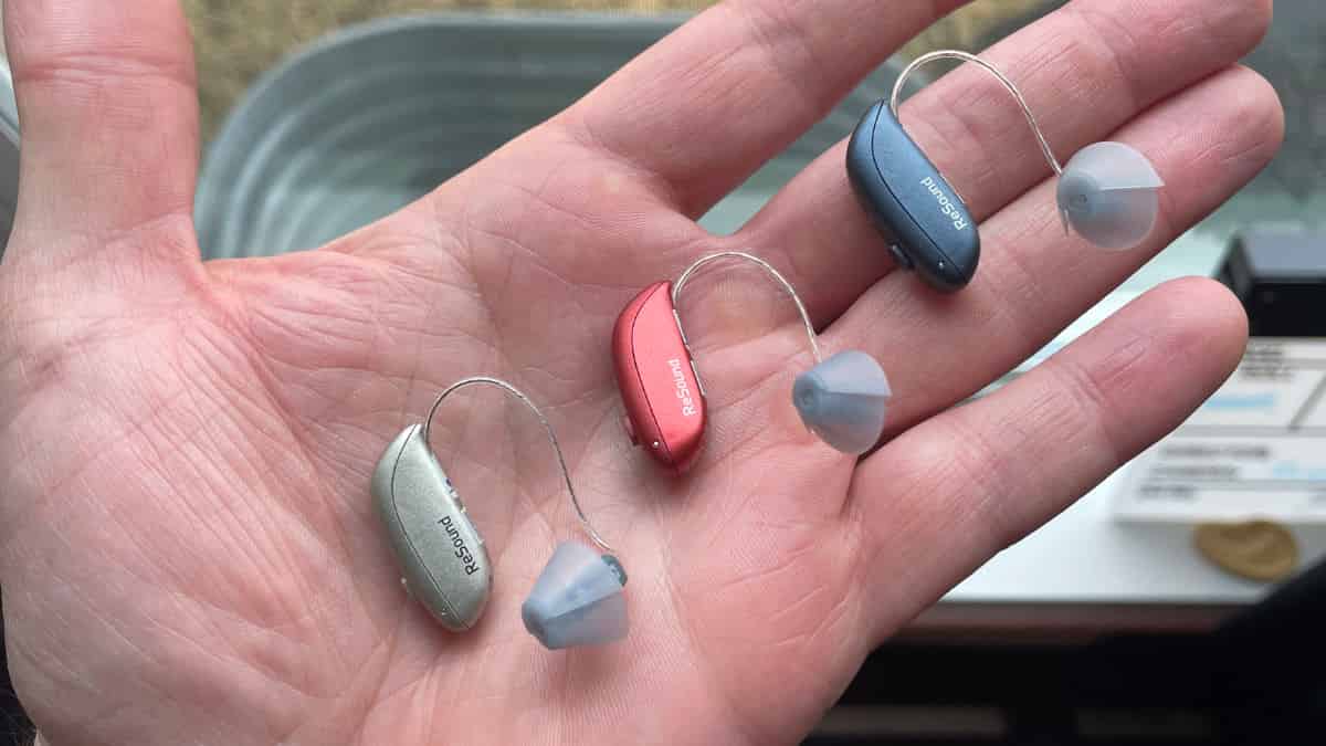 Resound Vivia micro receiver-in-ear (RIE) hearing aids.
