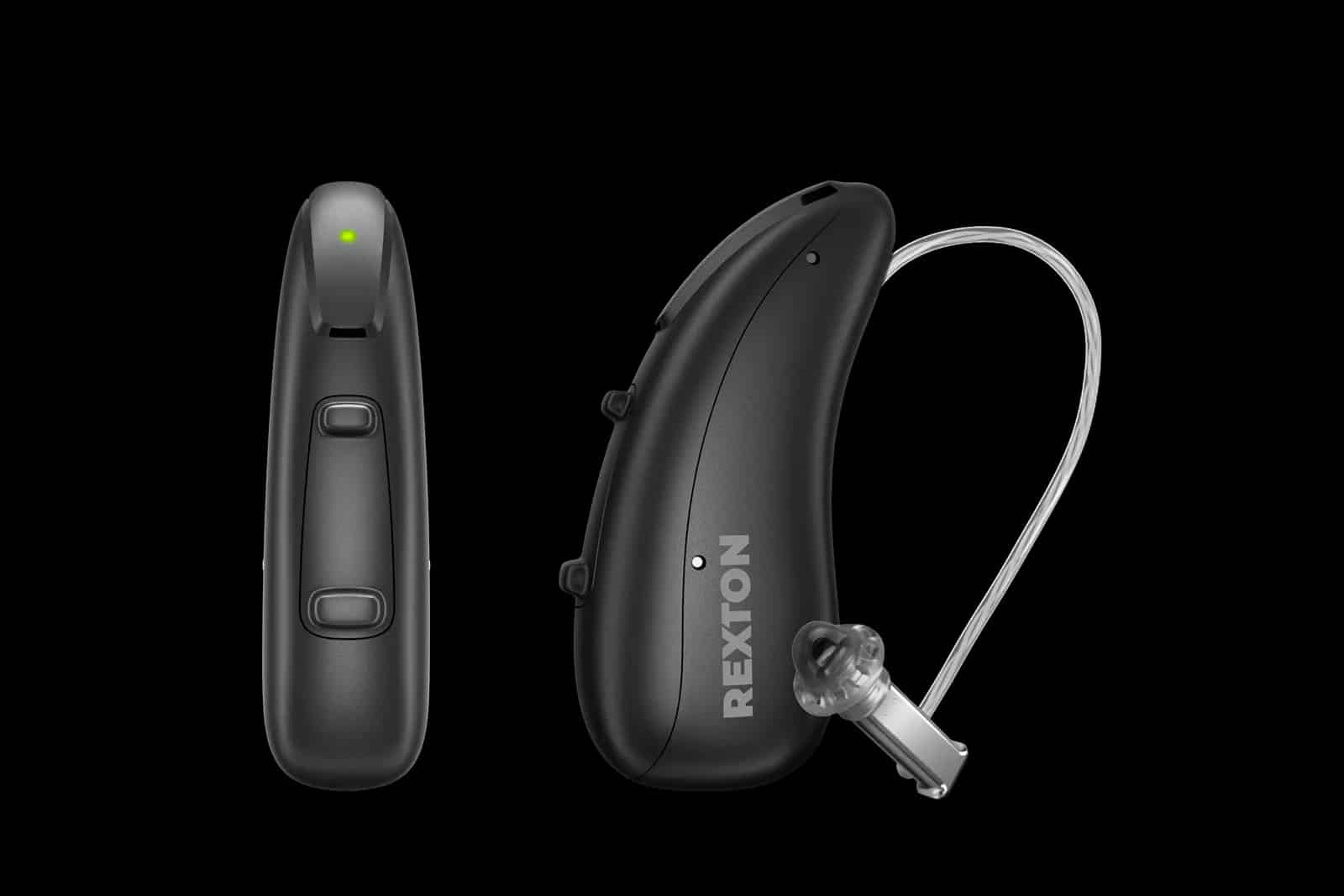 Rexton Reach R Plus hearing aids in black